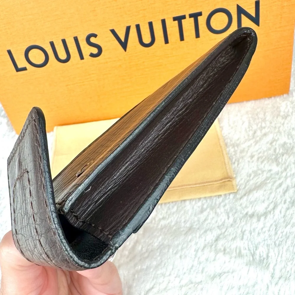 Louis Vuitton brown soft leather card ID holder keychain pouch - Picture 9 of 14